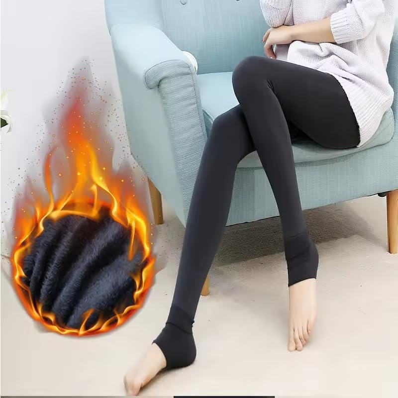ketmart Thick Fleece Slim Lined Warm Leggings For Women High Riseed Tummy Control Leggings Winter Warm Tights(Size : 26 To 34 Inch) (Color-Black),Medium - Image 3