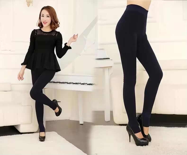 ketmart Thick Fleece Slim Lined Warm Leggings For Women High Riseed Tummy Control Leggings Winter Warm Tights(Size : 26 To 34 Inch) (Color-Black),Medium - Image 4