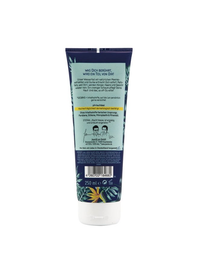 Jean & Len - 3In1 Men Shower Sea Extracts & Cucumber Refreshing Care For Body Hair & Face For Dry Skin With Provitamin B5 Without Parabens Silicones & Microplastics Vegan 8.45 Fl. Oz. - Image 1