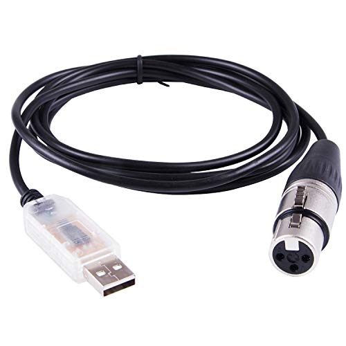 Suamdoen USB to DMX512 3PIN XLR Interface Adapter Freestyler Software Computer PC Stage Lighting Controller Dimmer DMXControl RS485 Serial Converter Cable Support Win7/8/10/Mac/Linux/vista (Length:3.28ft) - Image 1