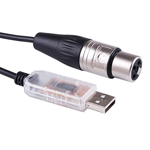 Suamdoen USB to DMX512 3PIN XLR Interface Adapter Freestyler Software Computer PC Stage Lighting Controller Dimmer DMXControl RS485 Serial Converter Cable Support Win7/8/10/Mac/Linux/vista (Length:3.28ft) - Image 2