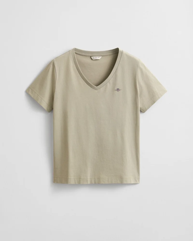 GANT  Regular Shield Short Sleeve V-Neck T-Shirt for Women | Best Price UAE