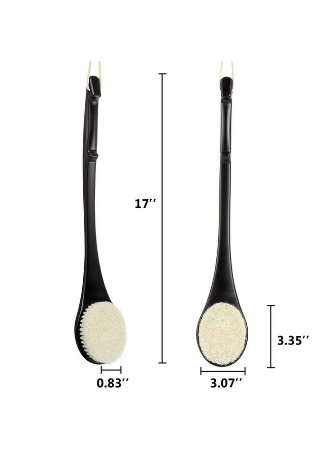 VANZAVANZU Exfoliating Shower Brush, Bath Body Brush, Never Mold Back Brush Long Handle for Shower, 17 Inches Dry Brushing Body Brush or Wet Brush with Moderate Bristles (17" Black) - Image 5
