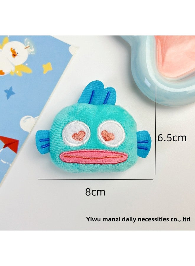 Clown Fish Plush Accessories Ugly Fish Expression Bag Squeaking Pendant Bag Hanging Brooch Shoes Hat Clothing Scarf Auxiliary-Specifications:Small Big-eyed Ugly Fish-Color:Brooch Style  - Image 4