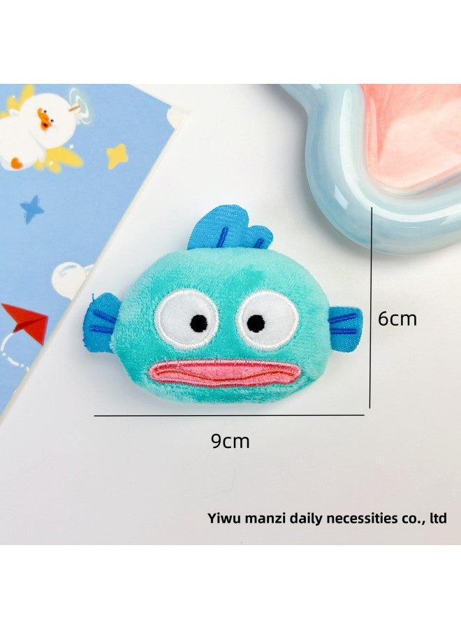 Clown Fish Plush Accessories Ugly Fish Expression Bag Squeaking Pendant Bag Hanging Brooch Shoes Hat Clothing Scarf Auxiliary-Specifications:Small Big-eyed Ugly Fish-Color:Brooch Style  - Image 1