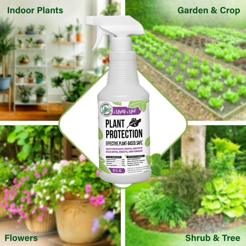 Mighty Mint 32 oz Peppermint Plant Protection Spray - for Spider Mites, Insects, Gnats, Fungus, and Disease with Microfiber Cloth - Image 3
