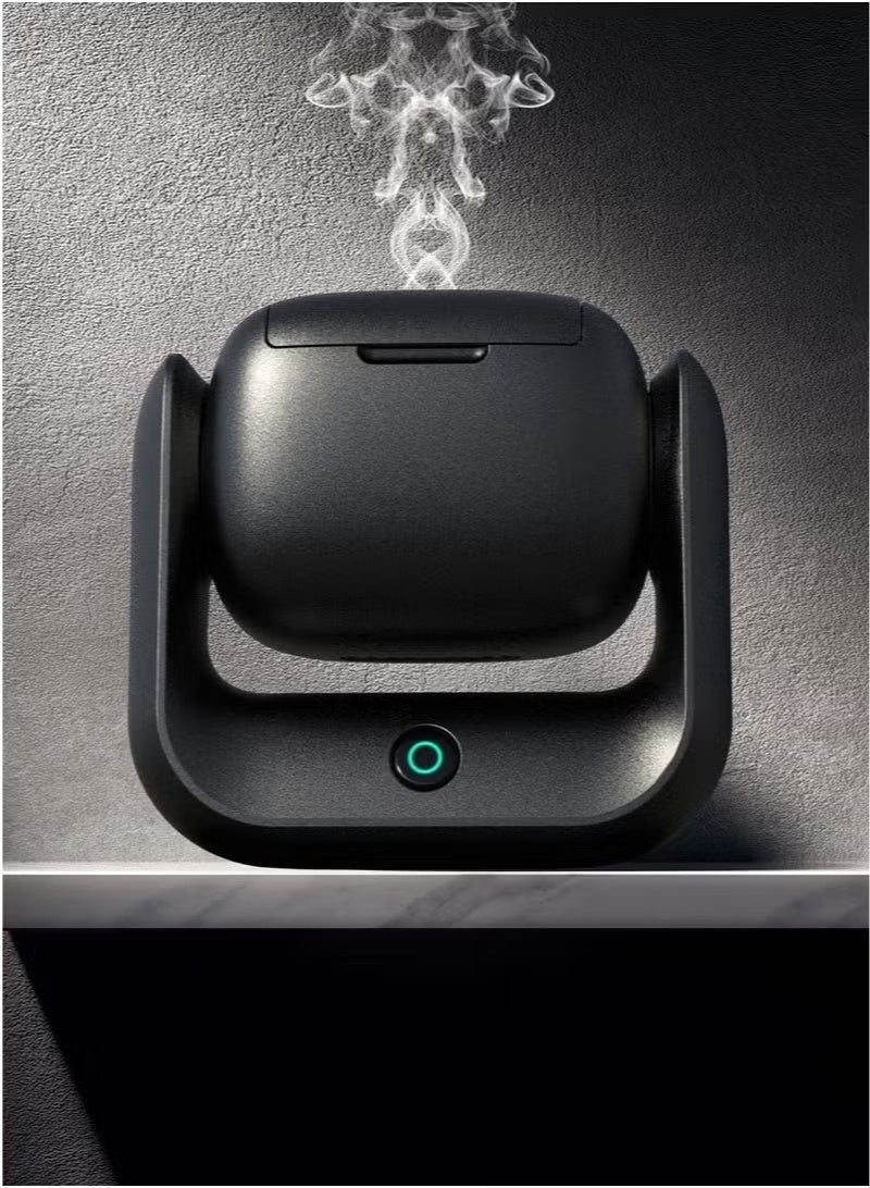بخون مبخرة كهربائية محمولة - موزع بخور قابل لإعادة الشحن عبر منفذ USB من النوع C، مزود ببطارية 1500 مللي أمبير، تسخين سريع حتى 700 درجة مئوية، تصميم دوار ومؤشر LED للاستخدام في السيارة والمنزل - Image 3
