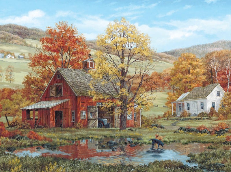 White Mountain Puzzles Friends in Autumn - 1000 Piece Jigsaw Puzzle - Image 1