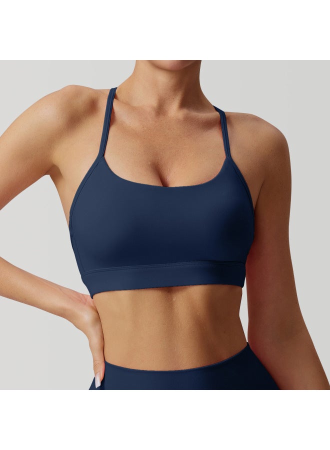Lulu Nude-feel Sports Bra Women's Fitness Clothing Thin Shoulder Straps Shock-proof Quick-drying Yoga Wear Beautiful Back Running Bra Vest