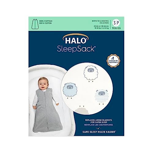 HALO SleepSack 100 Cotton Wearable Blanket Swaddle Transition Sleeping Bag TOG 05 Sleepy Sheep Large 1218 Months - Image 3