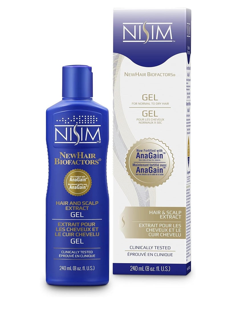 Nisim NISIM NewHair BioFactors Hair and Scalp Gel with AnaGain - Specially Formulated for Normal to Dry Hair to Maximize Natural Growth Cycle (8 Ounce / 240 Milliliter) - Image 1