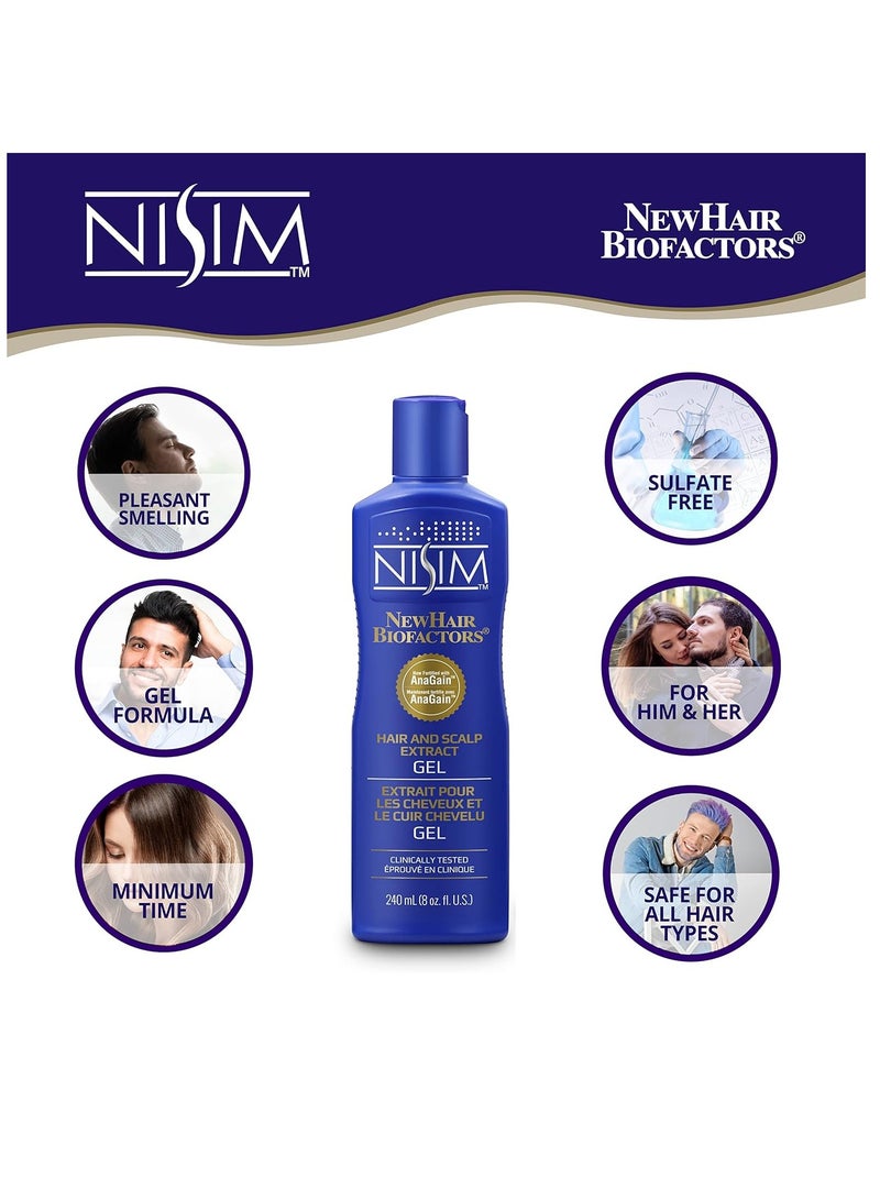 Nisim NISIM NewHair BioFactors Hair and Scalp Gel with AnaGain - Specially Formulated for Normal to Dry Hair to Maximize Natural Growth Cycle (8 Ounce / 240 Milliliter) - Image 4