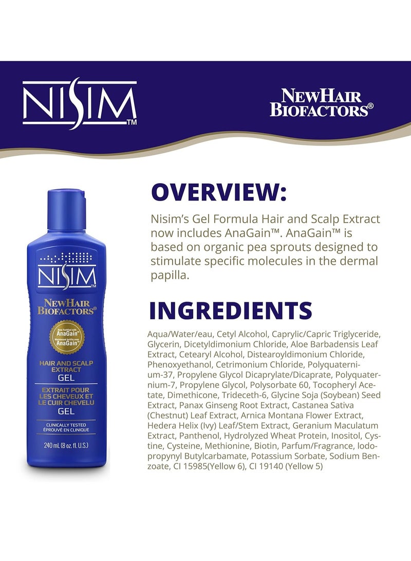 Nisim NISIM NewHair BioFactors Hair and Scalp Gel with AnaGain - Specially Formulated for Normal to Dry Hair to Maximize Natural Growth Cycle (8 Ounce / 240 Milliliter) - Image 3