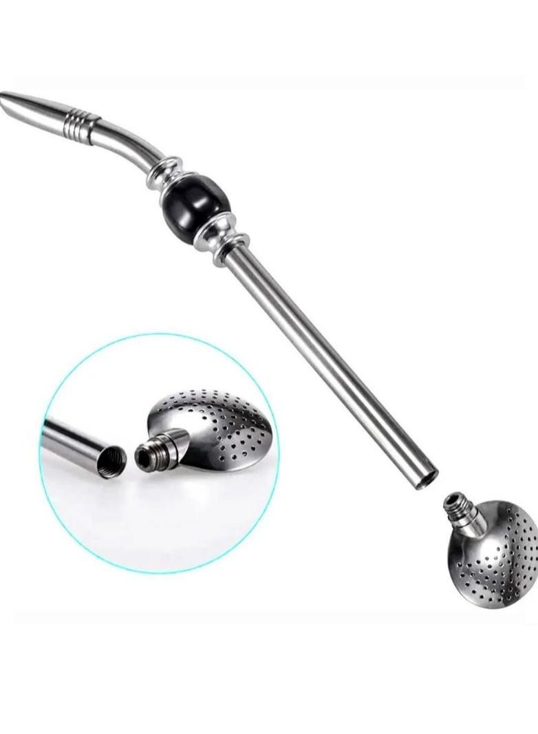 Tealand Stainless Steel Drinking Matè Straw (22.5cm) With Cleaning Brush & Filter For Loose Leaf Tea - Image 2
