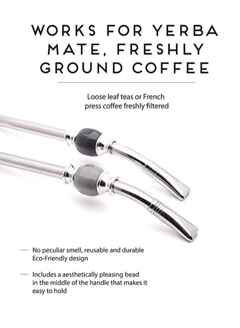 Tealand Stainless Steel Drinking Matè Straw (22.5cm) With Cleaning Brush & Filter For Loose Leaf Tea - Image 5