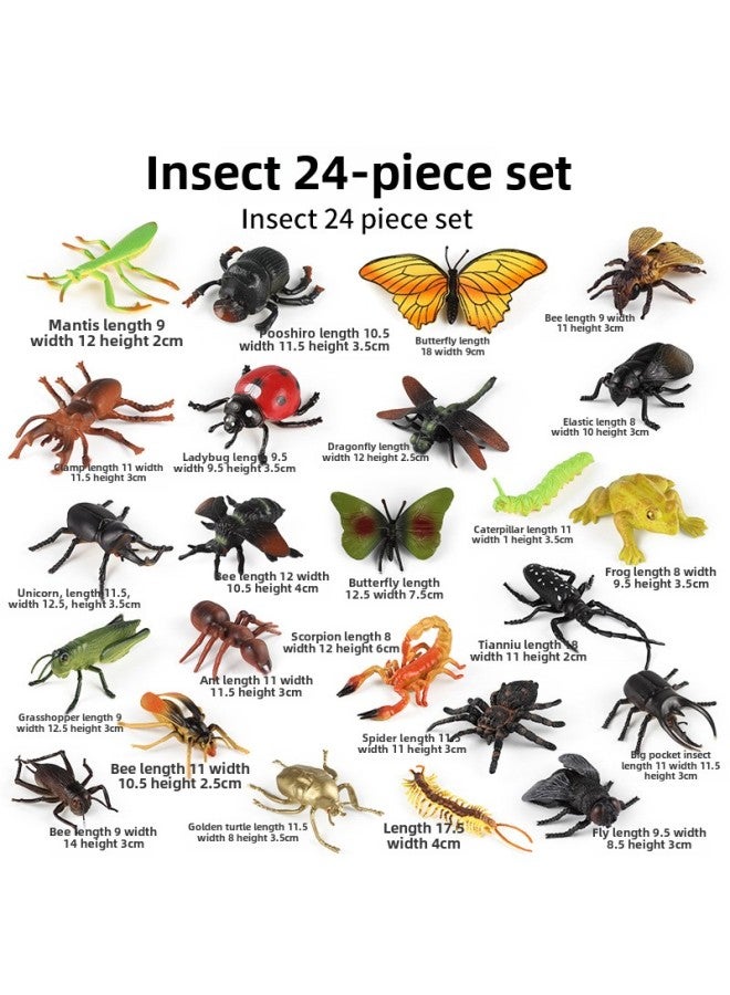 Children's Simulation Insect Toy Animal Model Series Ornaments Full Set Butterfly Spider Bee Scorpion Sealed Specimen-color:Q-70 Caterpillar  - Image 2