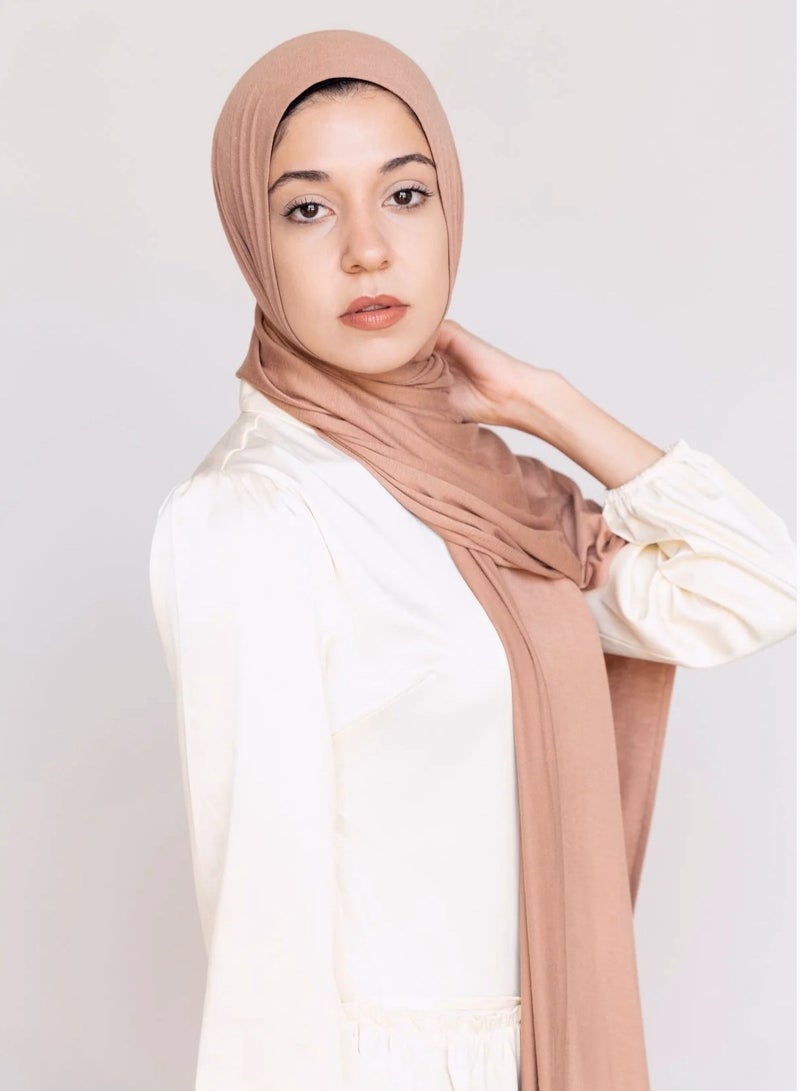 Perfectory PERFECTORY Soft Stretch Jersey Hijabs, Effortless Style and Comfort, Curated Collection- Truffle 