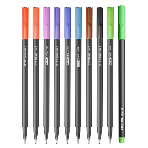 Linc Fineliner Marker Pens, 0.4 mm (Multicolor, Pack of 10) - Image 1