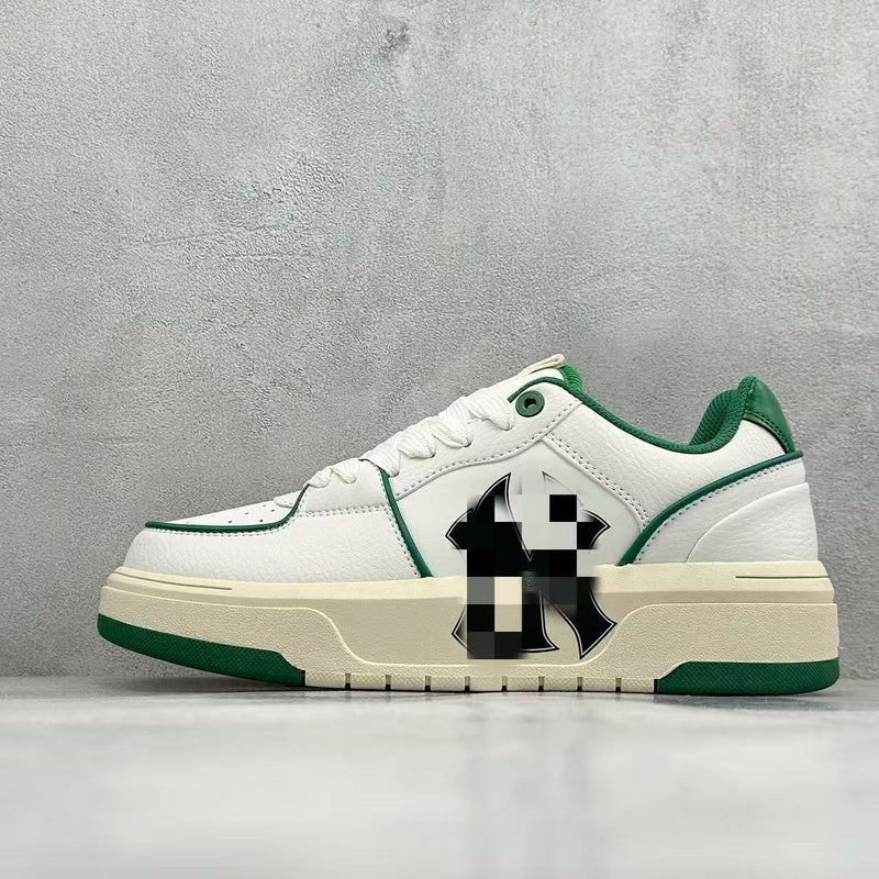 Wu Pin Pai Unisex Retro Skate Sneakers with Chunky Sole - Classic Monogram Design in White and Blue - Image 2