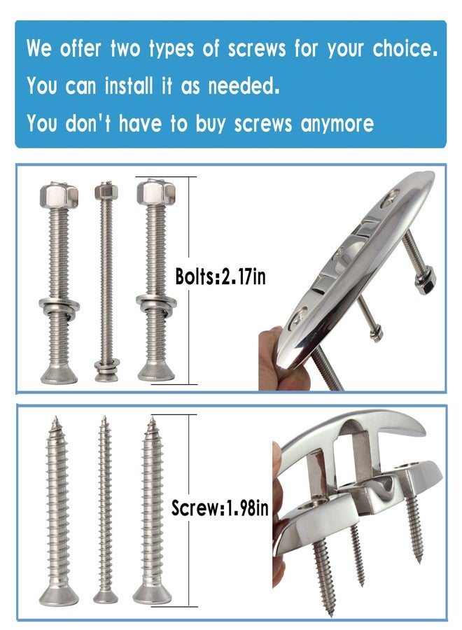 VEITHI 316 Stainless Steel Boat Folding Cleat 6 inch, Flip up Dock Cleat for Deck and Boat, Boat Tie Down Cleats Dock Cleats Folding Cleat Rope Cleat Pop Up Cleat Boat Cleats with Fasteners (4 Pack) - Image 3