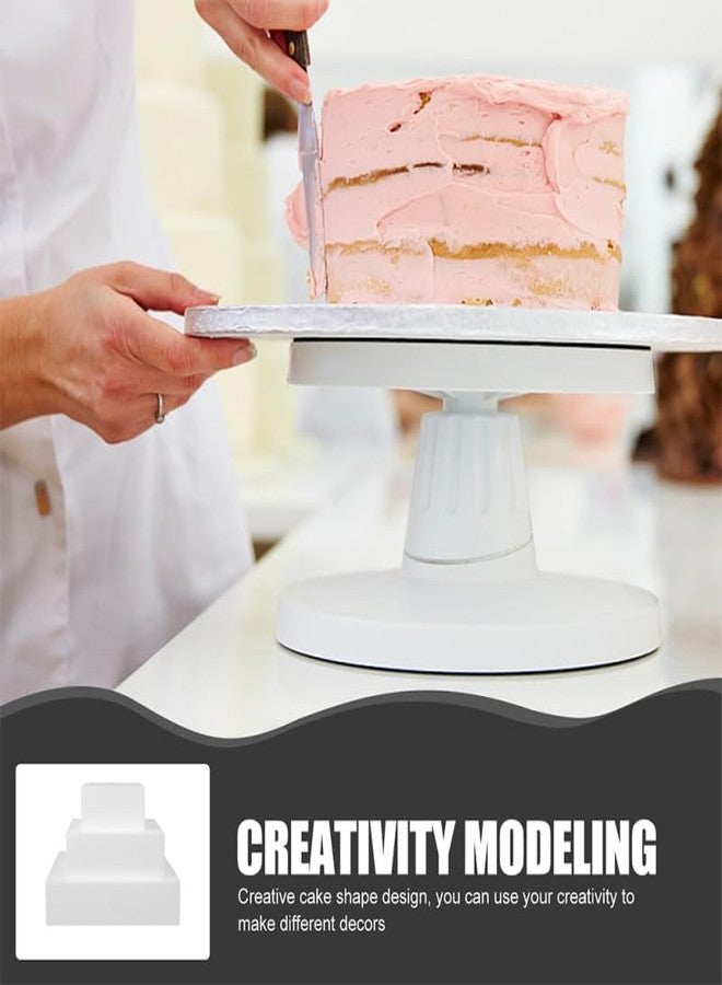 ULDIGI 3Pcs Square Foam Cake Models 8.26X7.87X7.87In Lightweight Reusable Cake Dummies for Wedding Displays Baking Practice and Creative Decorating - Image 3