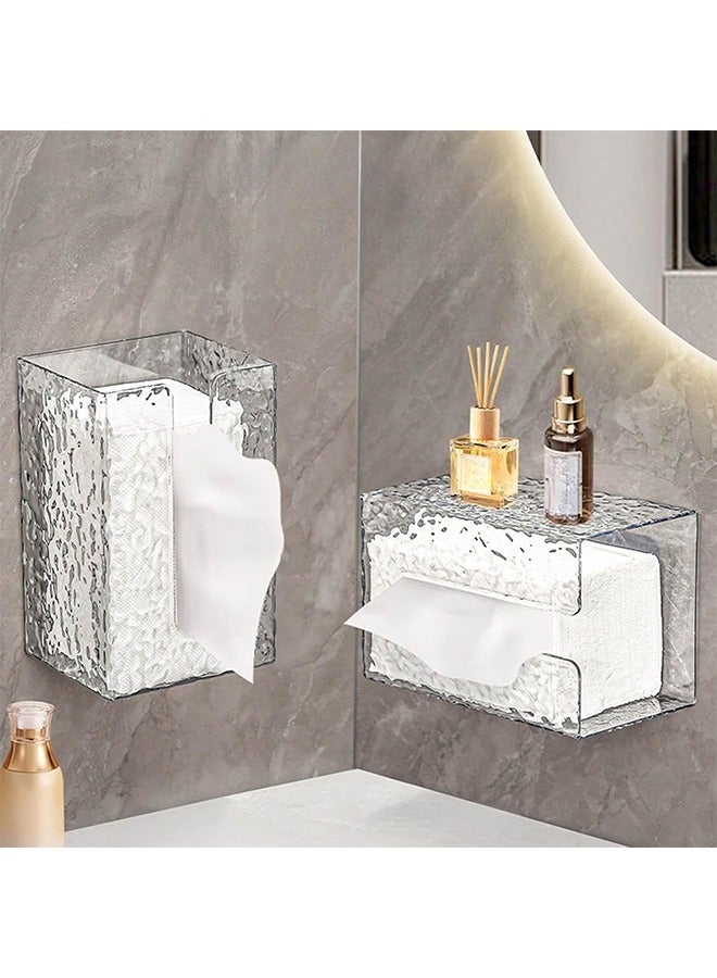 Glacier Style 1 Piece Tissue Storage Box, No Drilling Toilet Paper Holder Wall Mounted Bathroom Hanging Toilet Paper Holder - Image 1