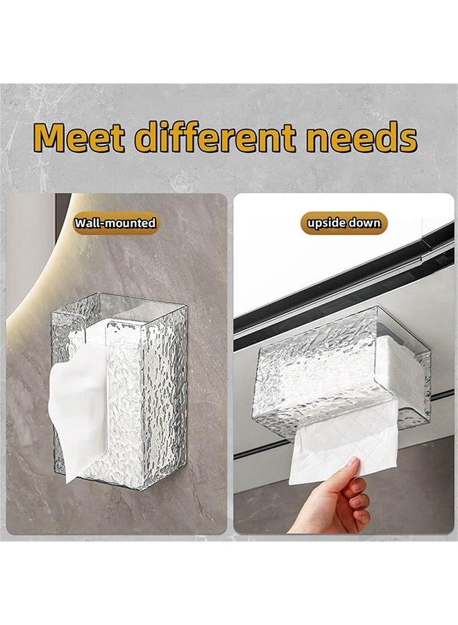 Glacier Style 1 Piece Tissue Storage Box, No Drilling Toilet Paper Holder Wall Mounted Bathroom Hanging Toilet Paper Holder - Image 3