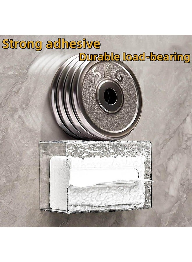 Glacier Style 1 Piece Tissue Storage Box, No Drilling Toilet Paper Holder Wall Mounted Bathroom Hanging Toilet Paper Holder - Image 4