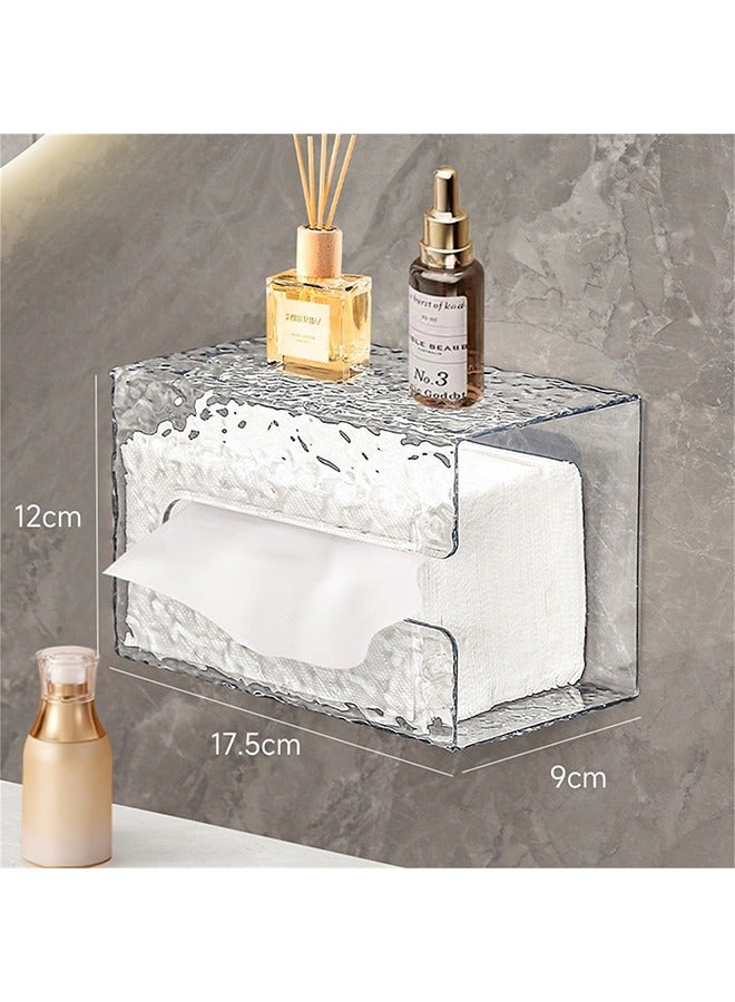 Glacier Style 1 Piece Tissue Storage Box, No Drilling Toilet Paper Holder Wall Mounted Bathroom Hanging Toilet Paper Holder - Image 2
