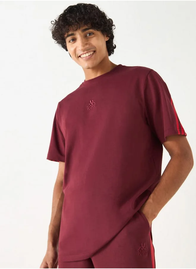 Kappa Kappa Solid T-shirt with Round Neck and Short Sleeves