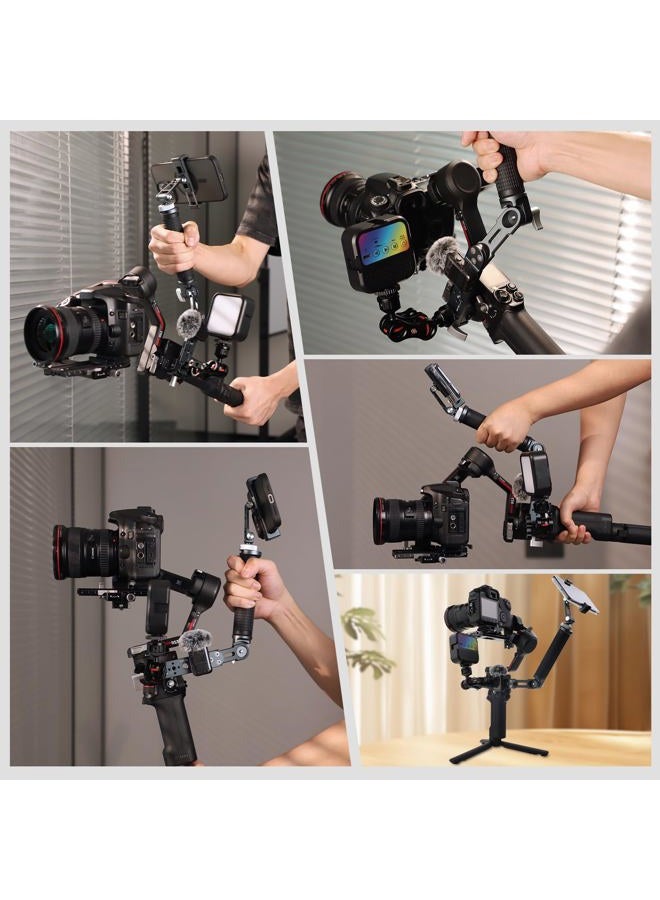 LEFTFOTO Ergonomic 360° Adjustable Silicone Hand Grip + Handle Ext L Bracket Compatible with DJI RS2/RSC2/RS3/RS3 Pro/RS3 Mini/RS4 Pro/RS4 Mini Gimbal Stabilizer with NATO Coupler 8kg - Image 2
