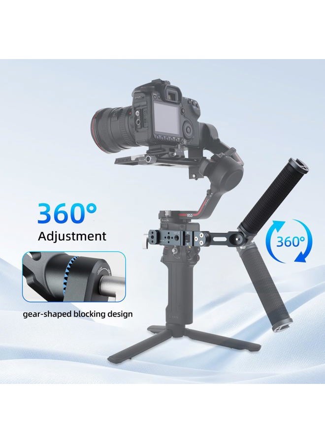 LEFTFOTO Ergonomic 360° Adjustable Silicone Hand Grip + Handle Ext L Bracket Compatible with DJI RS2/RSC2/RS3/RS3 Pro/RS3 Mini/RS4 Pro/RS4 Mini Gimbal Stabilizer with NATO Coupler 8kg - Image 3