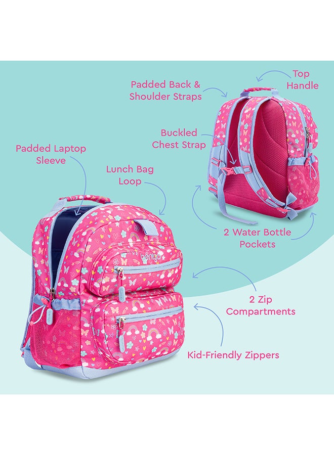 Bentgo حقيبة ظهر مدرسية للأطفال - قوس قزح والفراشات - Image 2