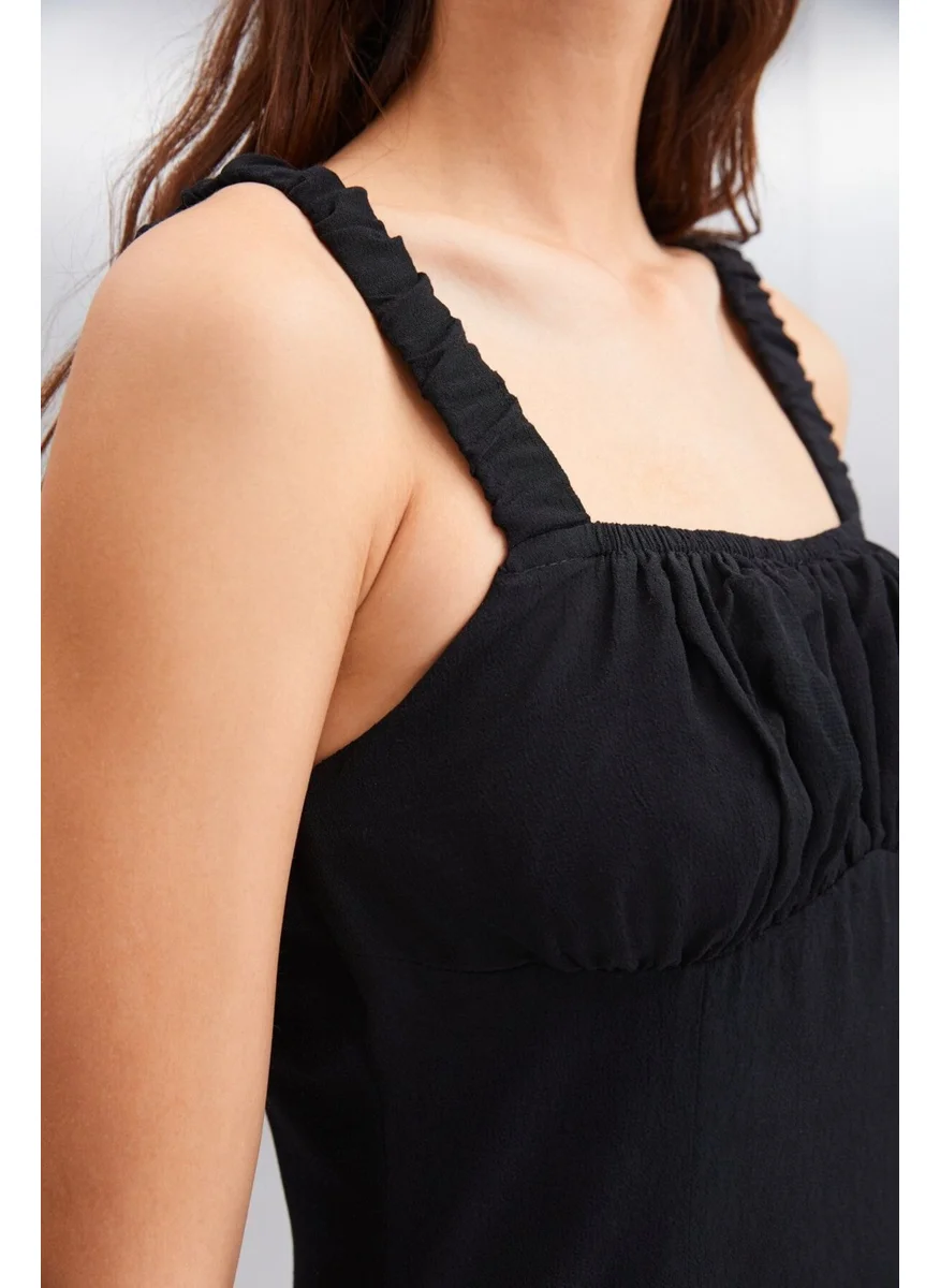 جريميلانج ERIDANIA Women's 100% Viscose Regular Black Dress