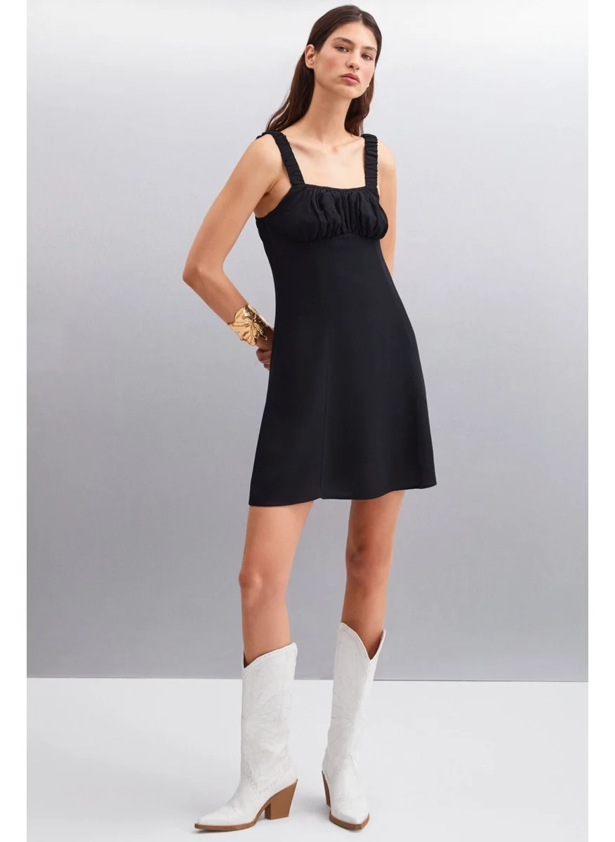 جريميلانج ERIDANIA Women's 100% Viscose Regular Black Dress