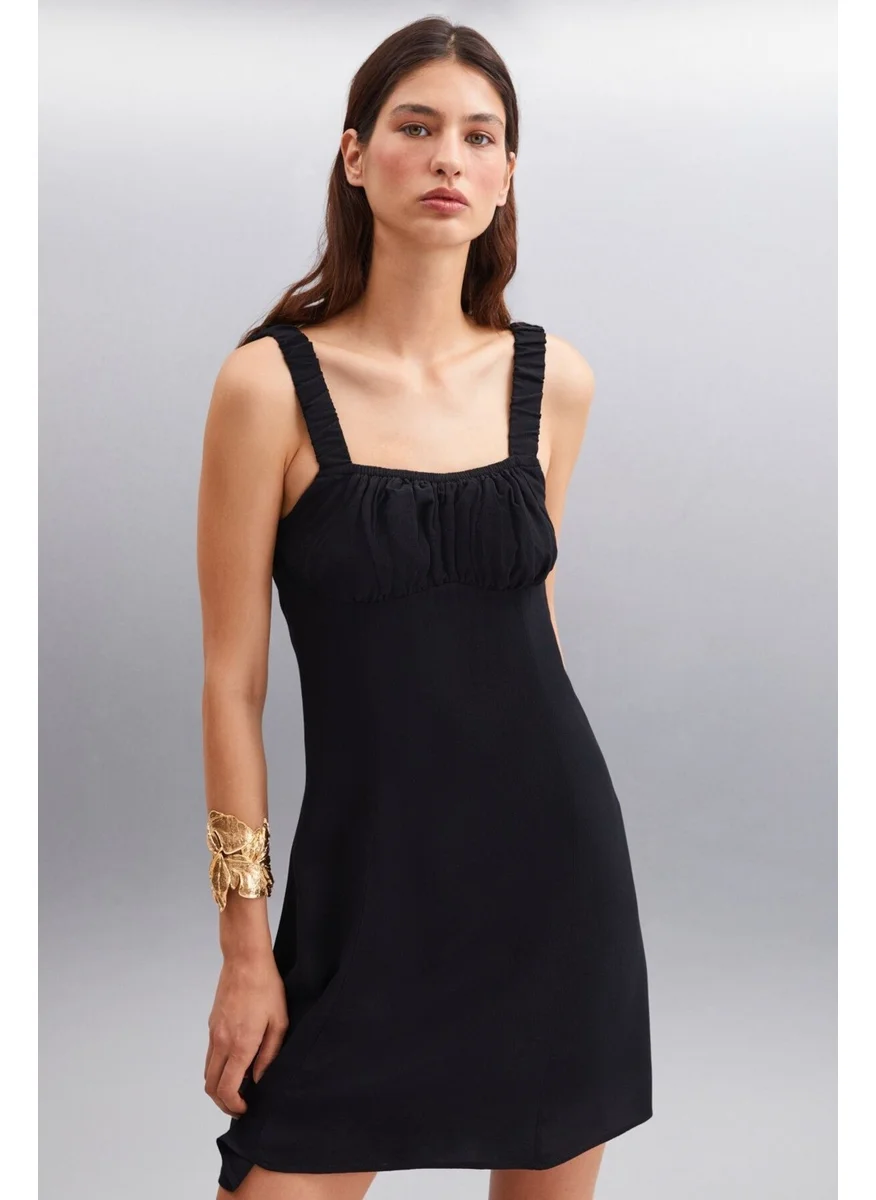 جريميلانج ERIDANIA Women's 100% Viscose Regular Black Dress