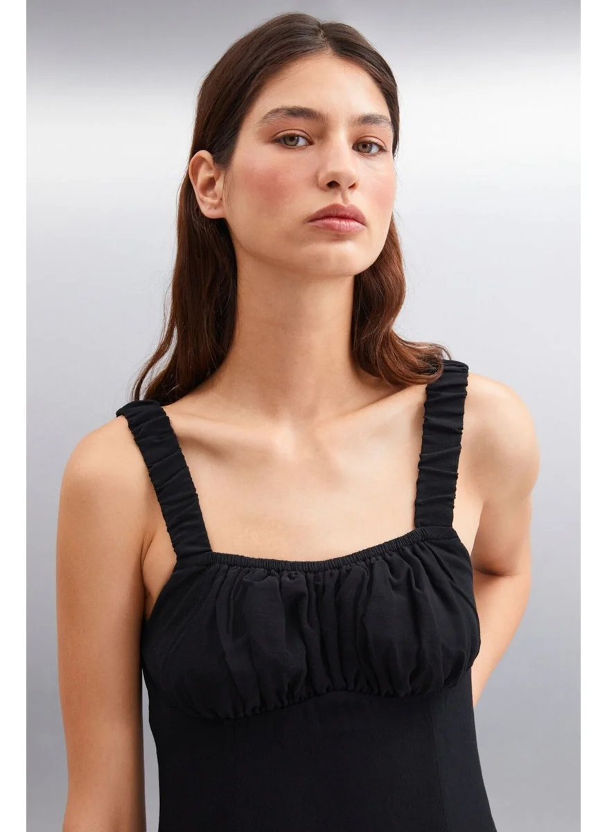 جريميلانج ERIDANIA Women's 100% Viscose Regular Black Dress