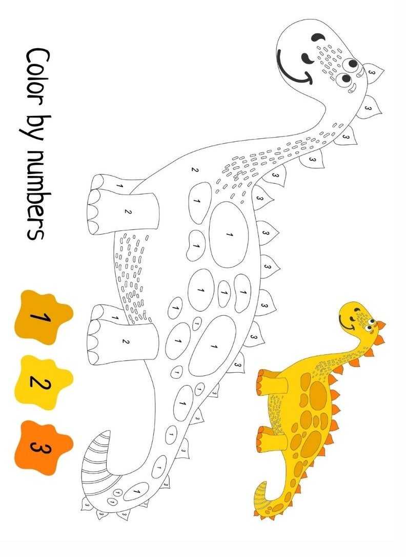 Just Kidding - Dinosaur Color by Number Coloring - Image 1