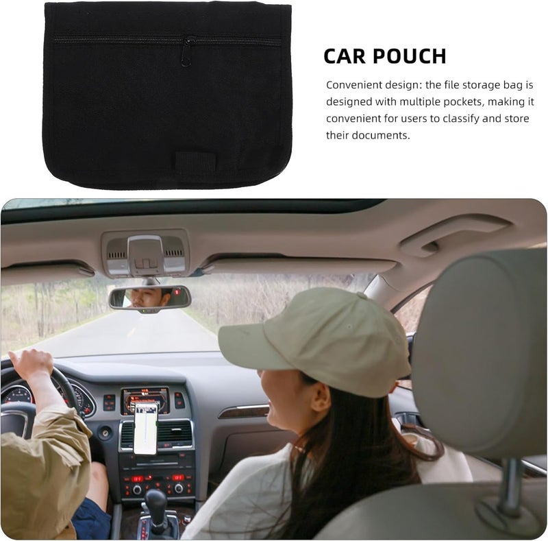 Compact trendy practical build Car File Storage Pouch Oxford Cloth Car Organizer with Multiple Pockets Portable Glove Box Document Holder for Registration Cards Black Freeze crack proof Low maintenance Storage burden minimized build Precision processed material Practical design alternatives KSA market popular practical build Low wear optimized design Transparent body Easy transit optimized build Labor saving optimized design Desert area eligible deliver Precision polished solid material Field test upgraded craftsmanship General compatible practical design Spec upgraded improved quality Big & small space compatible Temp fluctuation resistant crafted quality Space saving design picks Oil resistant Pre-stock well-packed goods UV resistant N/S/C nationwide deliver Changing environment compatible All need matching options - Image 3