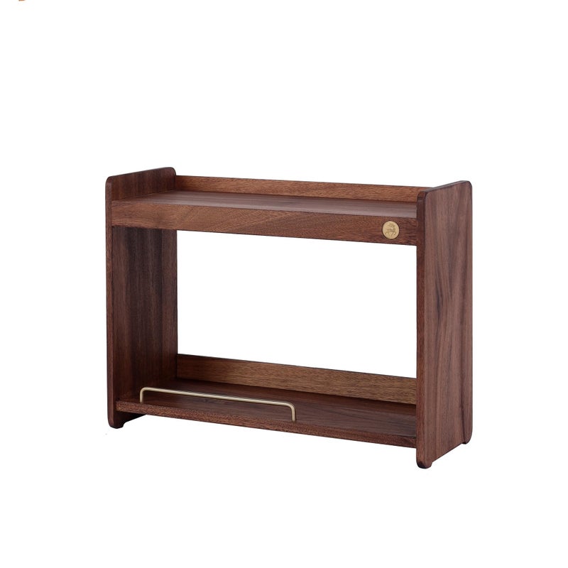 KAOTGOT Coffee Mug Holder Wooden Cup Rack Mug Display Shelf Coffee Cup Holder for Countertop with 2 Tier Wood Coffee Mugs Holder for Kitchen Coffee Cup Storage - Image 1