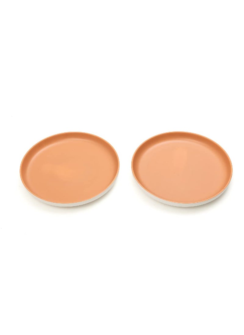 EZ Life - EZ Life Matte Pastel Shallow 10 Inch Ceramic Plate - Sesame Series Matt Amber - Pack of 2 - Dinnerware - Serveware - Home Kitchen, Tableware, Dining Sets Plate, Ceramic Crockery, Plates - Image 1