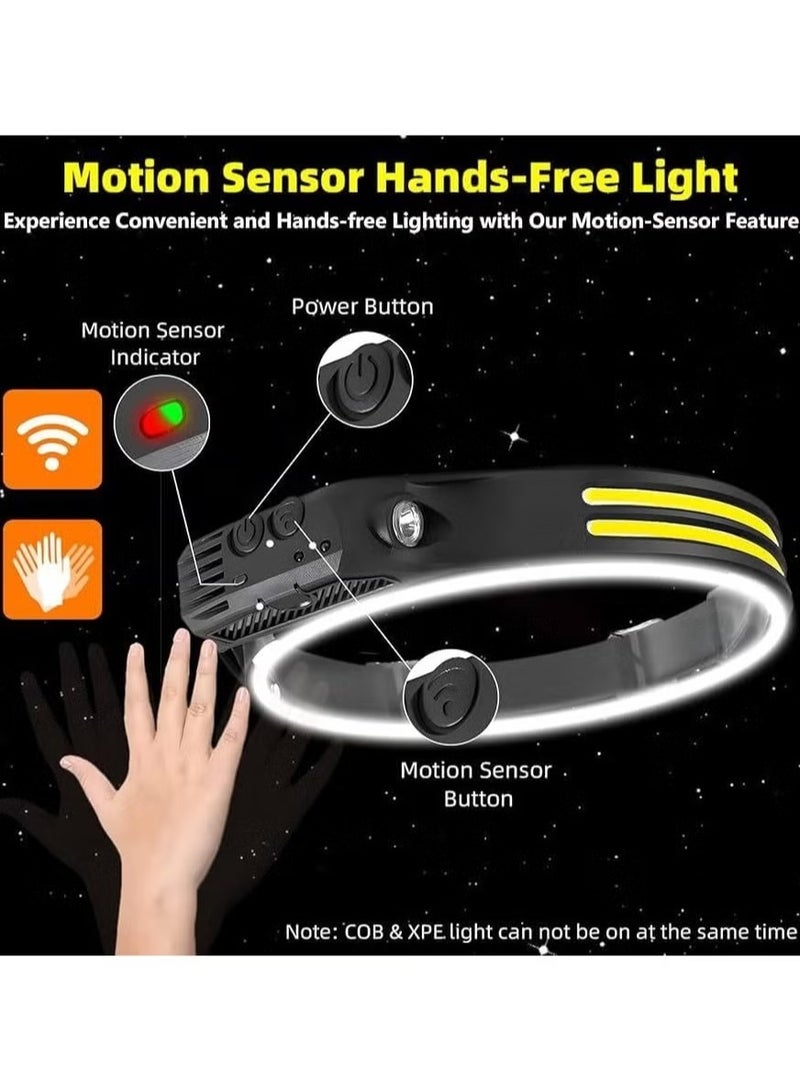 TIGER Rechargeable LED Headlamp with 270° Wide Beam, 1200mAh, Induction Mode, Waterproof & Anti-Scratch – Ideal for Running, Camping, Cycling, Fishing, and Outdoor Adventures - Image 2