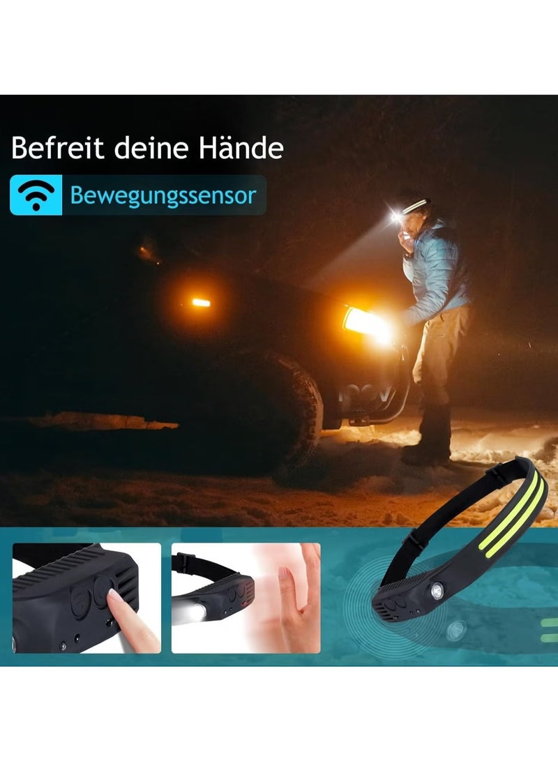 TIGER Rechargeable LED Headlamp with 270° Wide Beam, 1200mAh, Induction Mode, Waterproof & Anti-Scratch – Ideal for Running, Camping, Cycling, Fishing, and Outdoor Adventures - Image 4