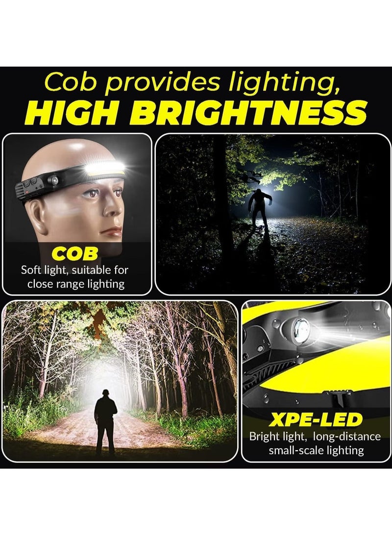 TIGER Rechargeable LED Headlamp with 270° Wide Beam, 1200mAh, Induction Mode, Waterproof & Anti-Scratch – Ideal for Running, Camping, Cycling, Fishing, and Outdoor Adventures - Image 5