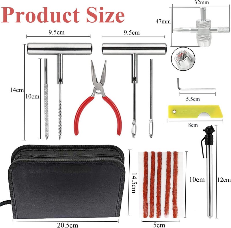 Ghguole Tyre Repair Kit,70pcs Tyre Plug Kit,Heavy Duty Tyre Puncture Repair Kit,Universal Car Tyre Patch Kit with 30 Tyre Repair Rubber Strip for Tires on Cars,Trucks,Motorcycles,ATV,Tractor,Van - Image 4