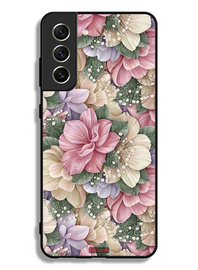 Tolwak غطاء حماية لهاتف سامسونج جالاكسي S21 FE 5G بتصميم زهور HD - Image 3