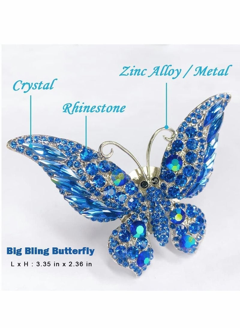 Excefore Car Air Vent Clip Charms, 2 PCS Butterfly Car Diffuser Air Freshener with Vent Clip,Bling Car Accessories for Women-Butterfly Big - Image 5