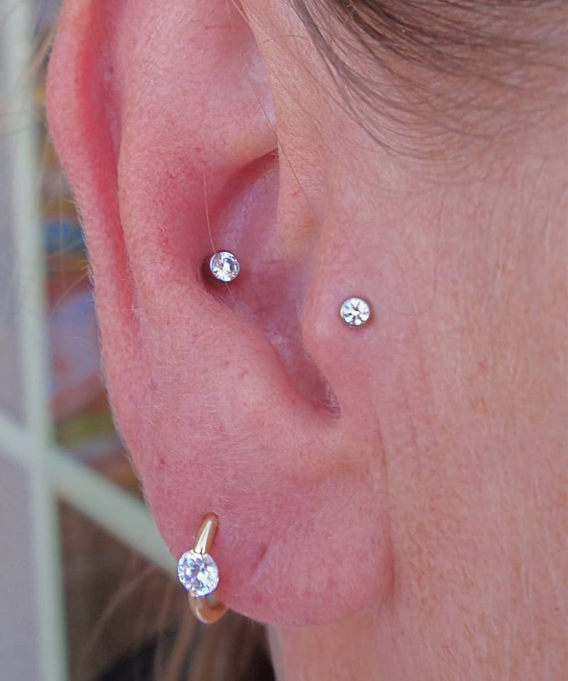 Longita Flat Back Earrings Hypoallergenic Gold Cartilage Earring for Women Flat Back Stud Earrings 20G Flat Back Stud Earrings Screw Back Earring for Women Helix Earring with Flat Backs Tragus Jewelry - Image 5