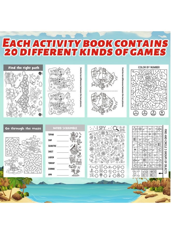 Hungdao 48 Pcs Pirate Mini Activity Books Bulk For Boys Pirate Party Favors Games Challenging Activities Include Mazes, Word Search, Find Difference And More For Girls Pirate Party Gift Bag Stuffers - Image 3