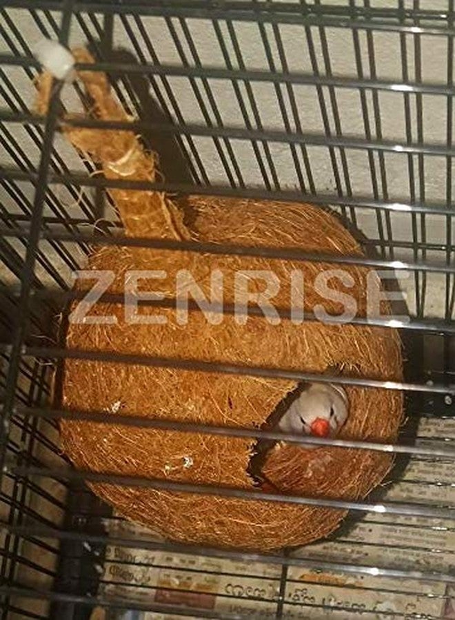 ZENRISE عش طيور كبير من ألياف جوز الهند من زينرايز لتكاثر وراحة العصافير (بيج، عبوة من 6 قطع) - Image 4